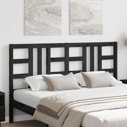 vidaXL Tête de lit Noir 166x4x100 cm Bois de pin massif