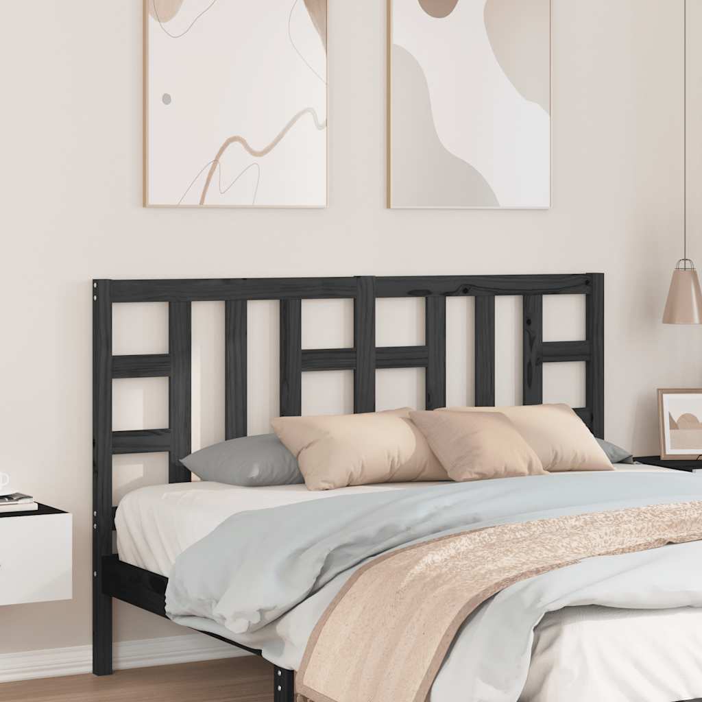 vidaXL Tête de lit Noir 166x4x100 cm Bois de pin massif