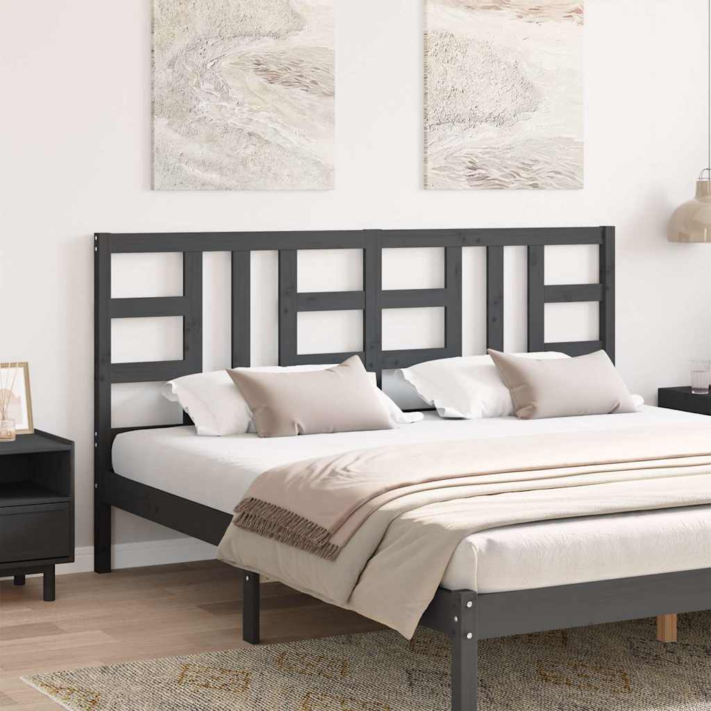 vidaXL Tête de lit gris 186x4x100 cm Bois de pin massif