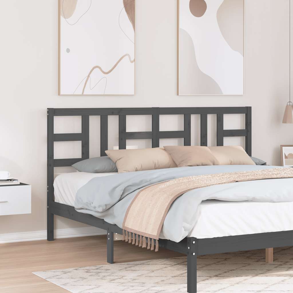 vidaXL Tête de lit gris 186x4x100 cm Bois de pin massif