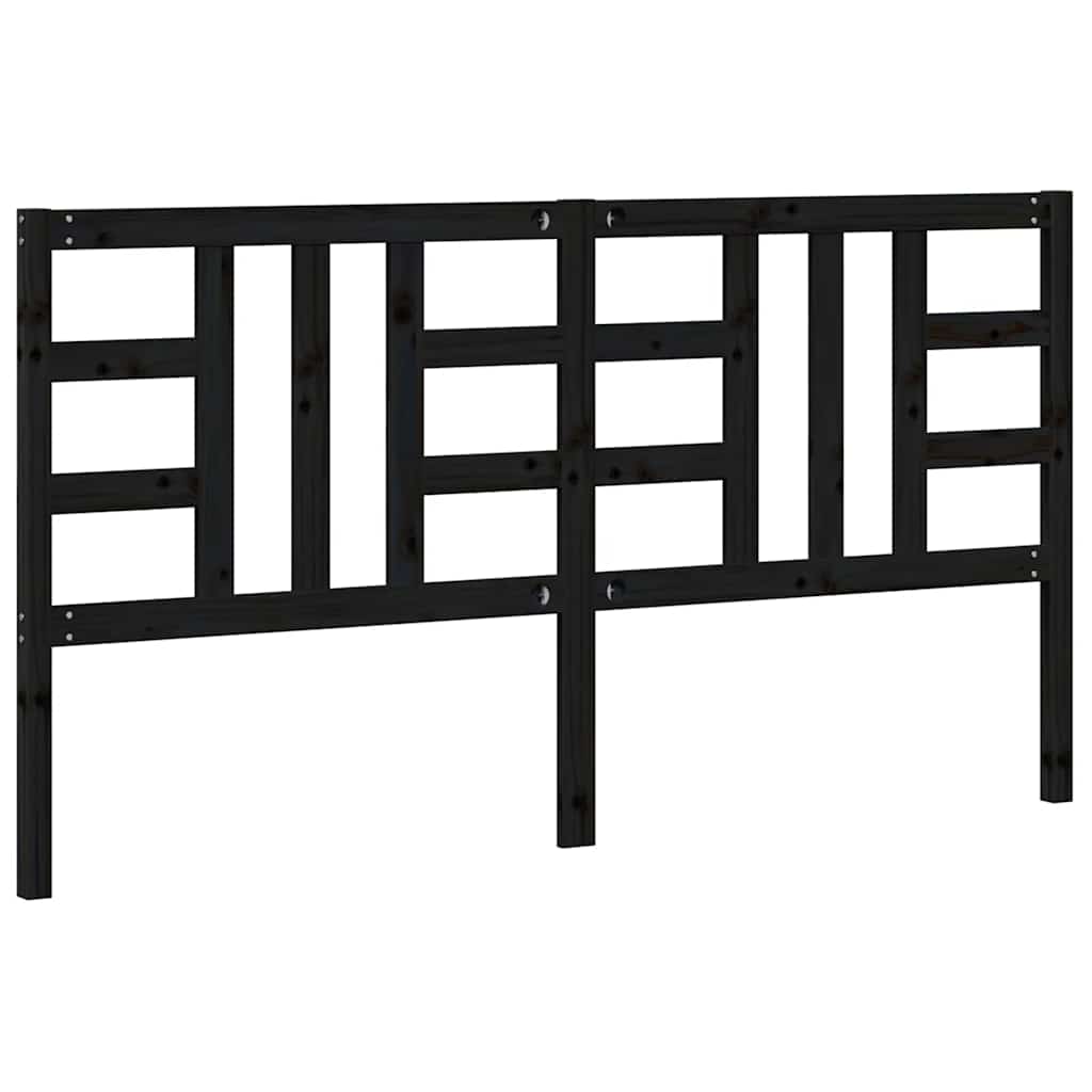 vidaXL Kopfteil Schwarz 186x4x100 cm Massivholz Kiefer