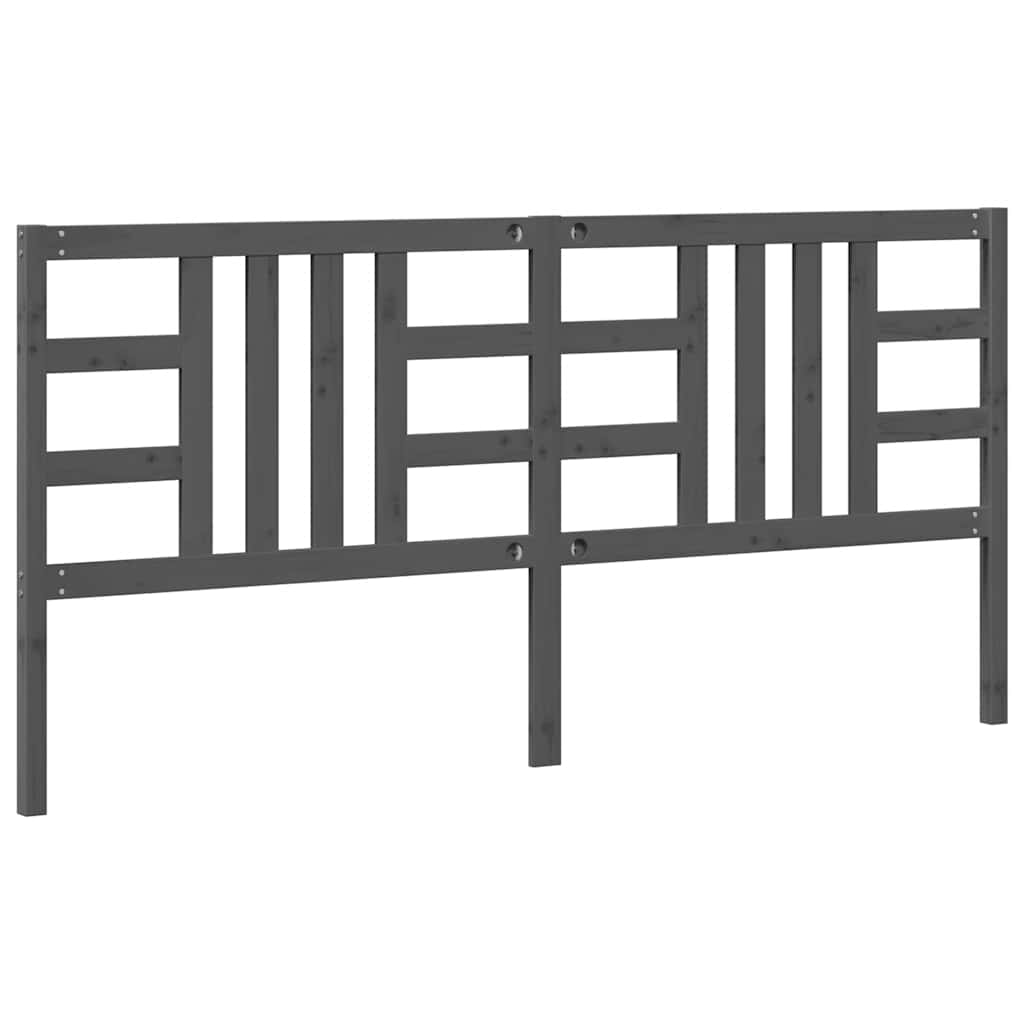 vidaXL Kopfteil Grau 206x4x100 cm Massivholz Kiefer