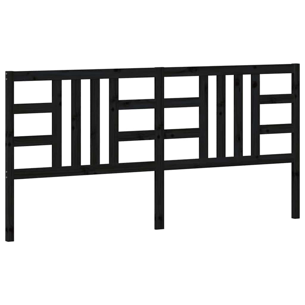 vidaXL Kopfteil Schwarz 206x4x100 cm Massivholz Kiefer