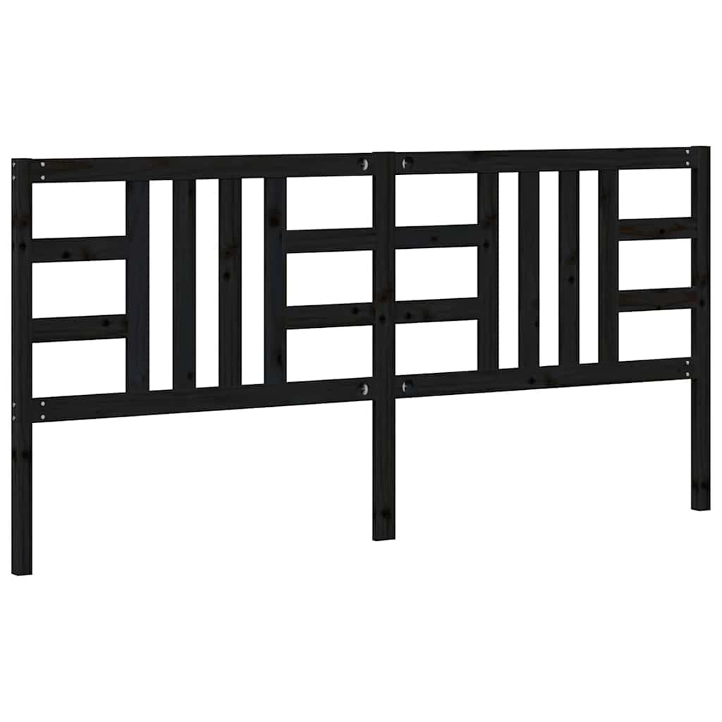 vidaXL Kopfteil Schwarz 206x4x100 cm Massivholz Kiefer