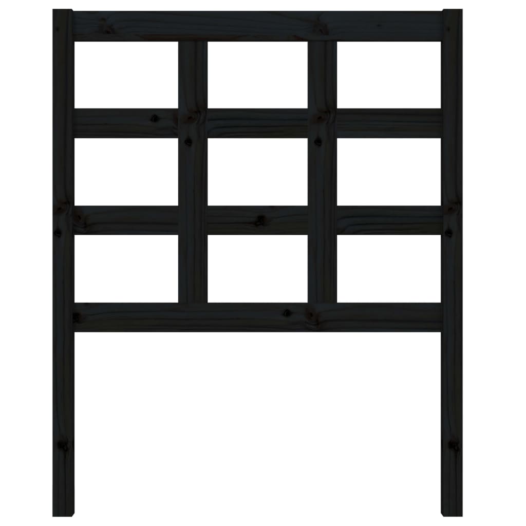 vidaXL Tête de lit Noir 80,5x4x100 cm Bois de pin massif