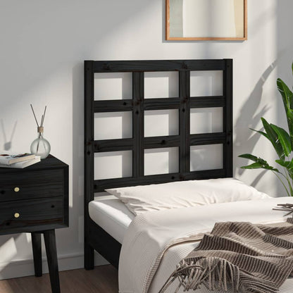 vidaXL Tête de lit Noir 80,5x4x100 cm Bois de pin massif