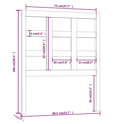 vidaXL Tête de lit Noir 80,5x4x100 cm Bois de pin massif