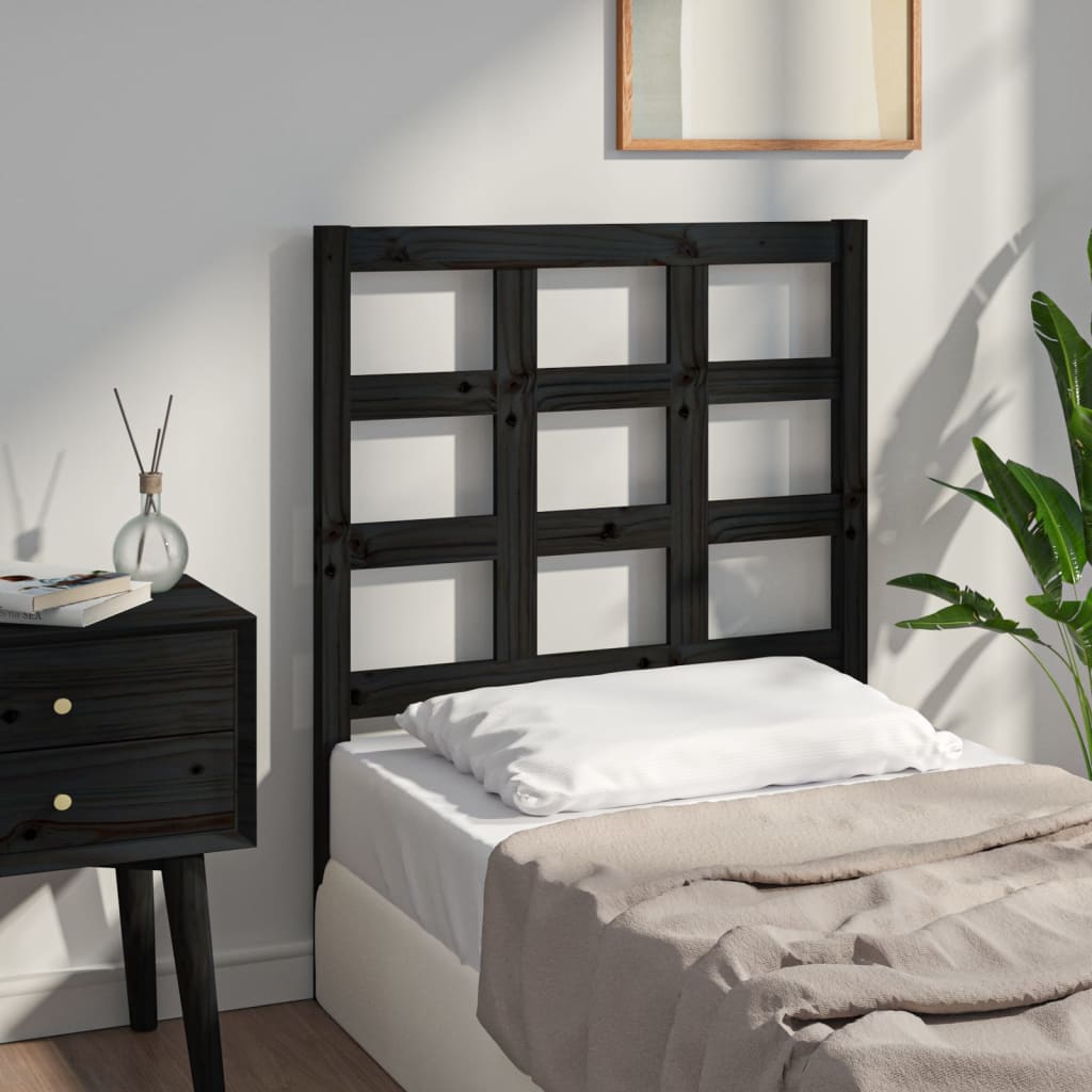 vidaXL Tête de lit Noir 80,5x4x100 cm Bois de pin massif