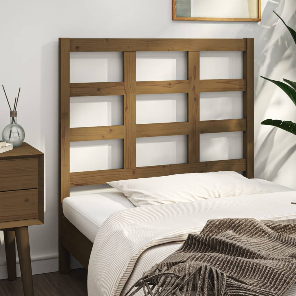 vidaXL Tête de lit marron miel 95,5x4x100 cm Bois de pin massif