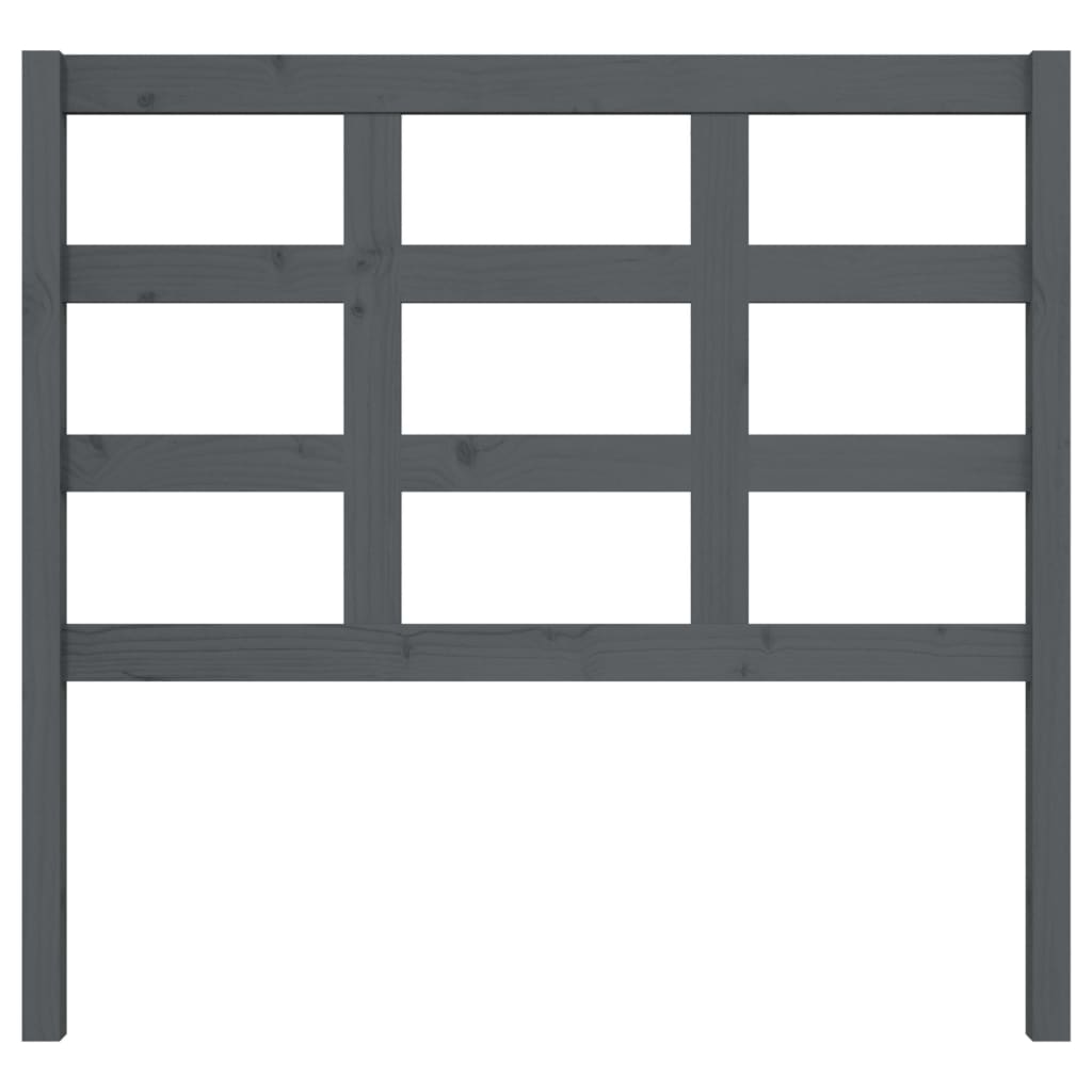 vidaXL Bett-Kopfteil Grau 105,5x4x100 cm Massivholz Kiefer