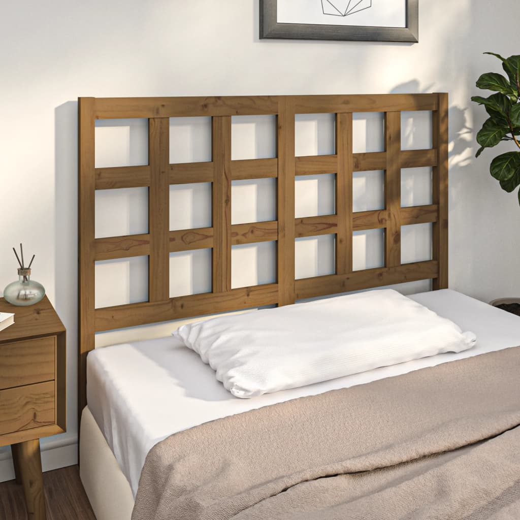 vidaXL Tête de lit Bois de pin massif marron miel 125,5x4x100 cm