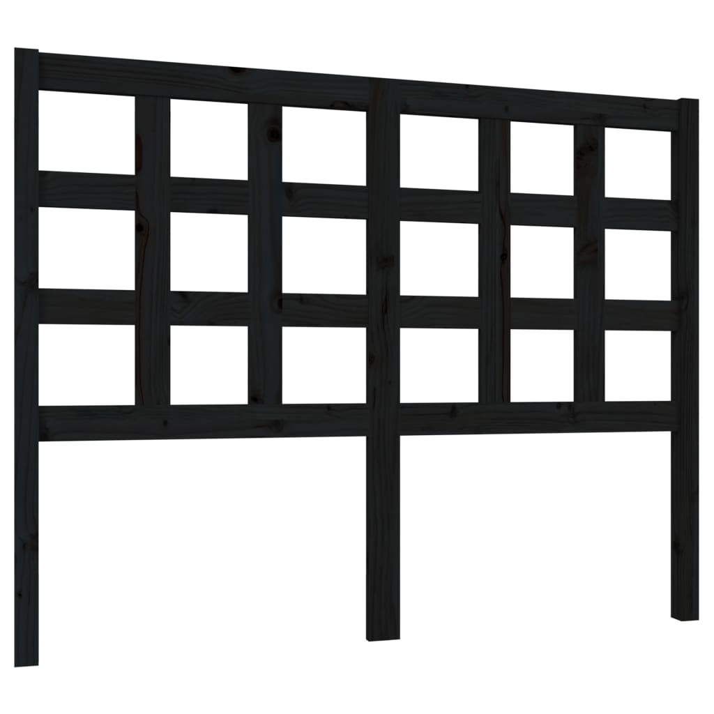 vidaXL Kopfteil Schwarz 125,5x4x100 cm Massivholz Kiefer
