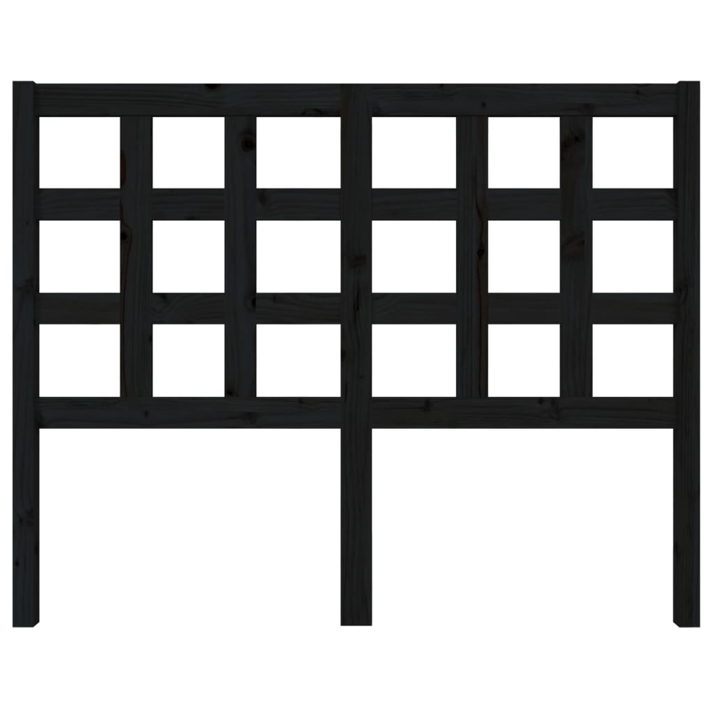 vidaXL Kopfteil Schwarz 125,5x4x100 cm Massivholz Kiefer