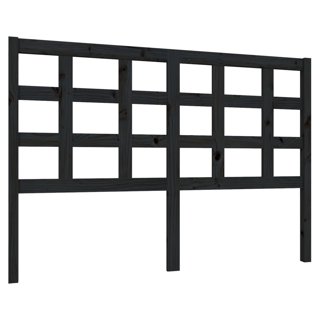 vidaXL Kopfteil Schwarz 140,5x4x100 cm Massivholz Kiefer
