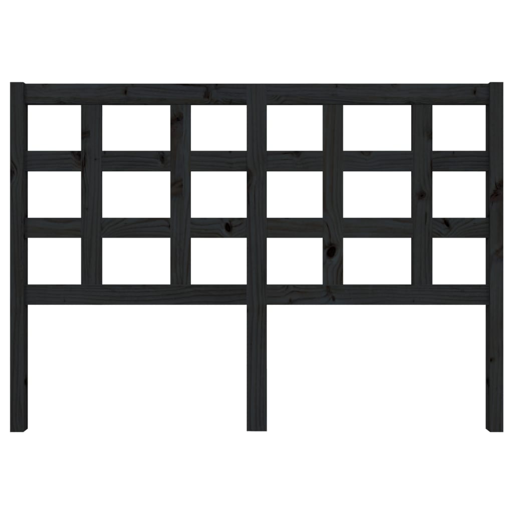 vidaXL Kopfteil Schwarz 140,5x4x100 cm Massivholz Kiefer