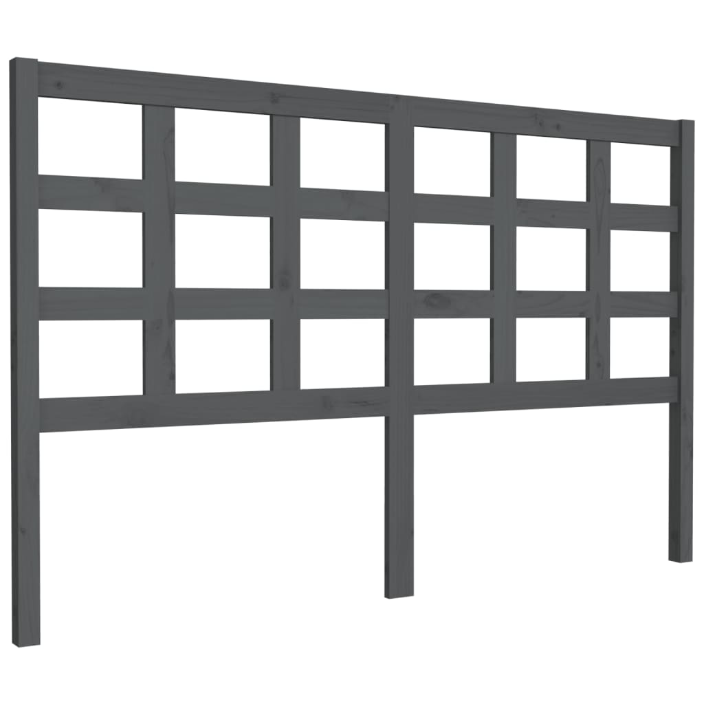 vidaXL Tête de lit gris 156x4x100 cm Bois de pin massif