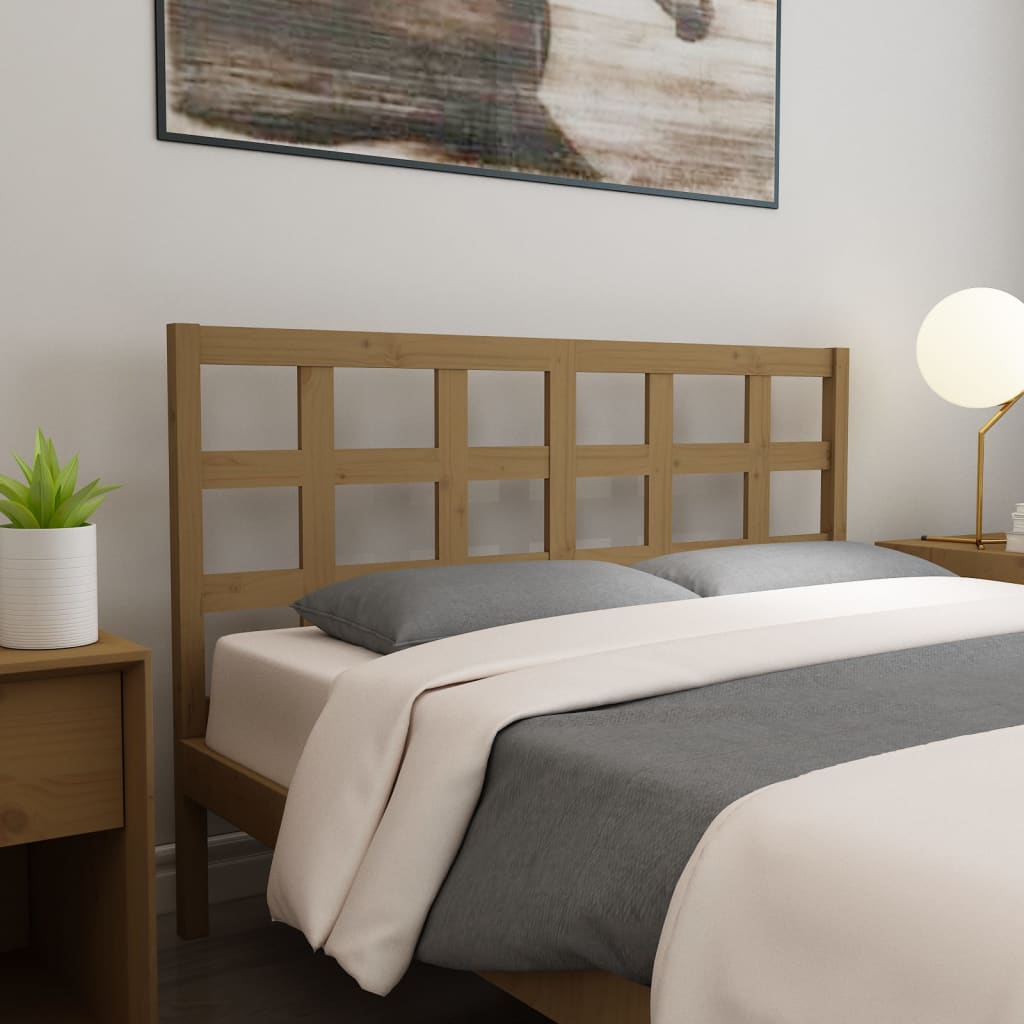 vidaXL Tête de lit Marron Miel 156x4x100 cm Bois de pin massif