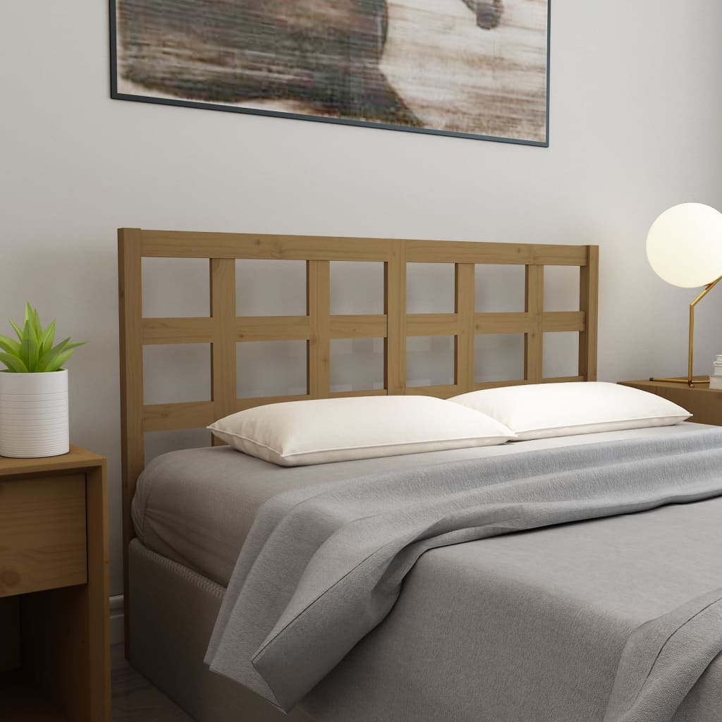 vidaXL Tête de lit Marron Miel 156x4x100 cm Bois de pin massif