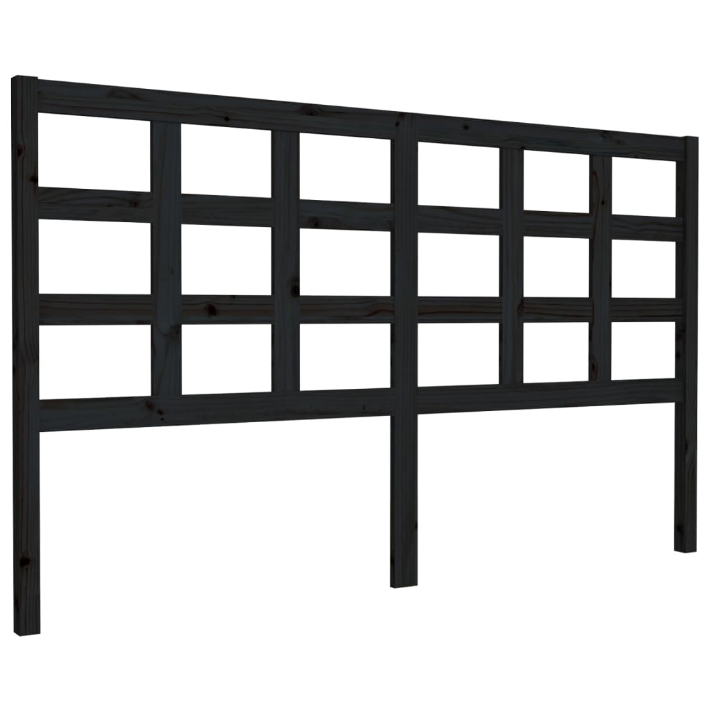vidaXL Tête de lit Noir 165,5x4x100 cm Bois de pin massif