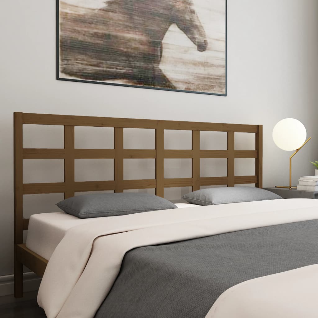 vidaXL Tête de lit Bois de pin massif Marron miel 185,5x4x100 cm