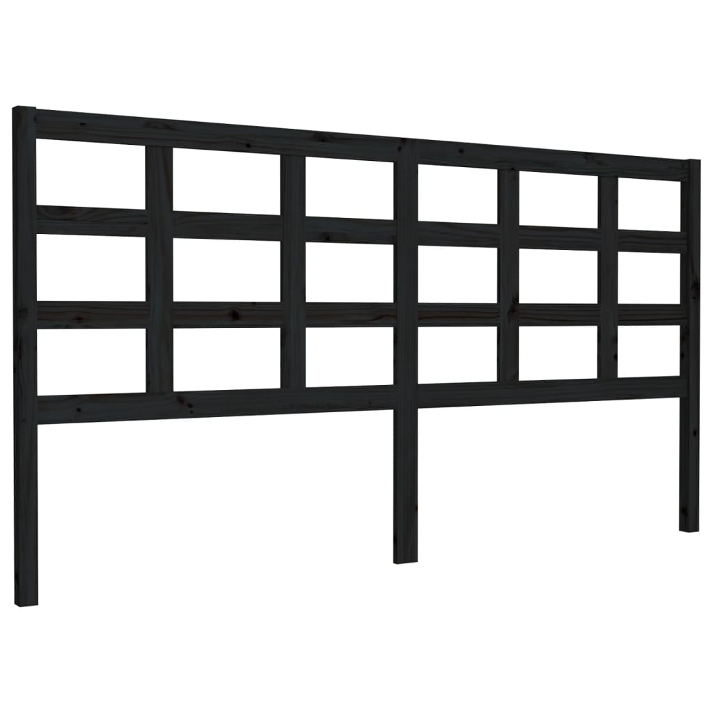 vidaXL Tête de lit Noir 185,5x4x100 cm Bois de pin massif