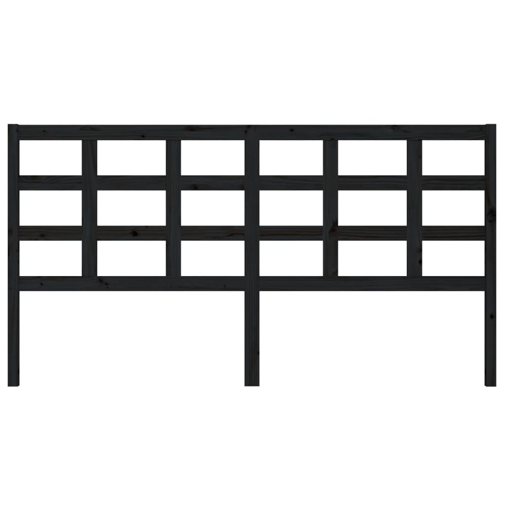 vidaXL Tête de lit Noir 185,5x4x100 cm Bois de pin massif