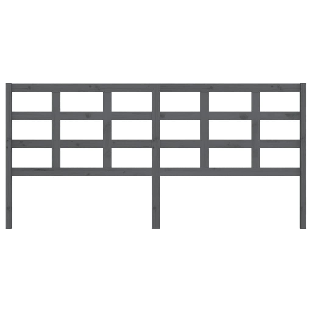 vidaXL Tête de lit gris 205,5x4x100 cm Bois de pin massif