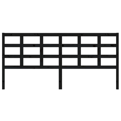 vidaXL Tête de lit Noir 205,5x4x100 cm Bois de pin massif