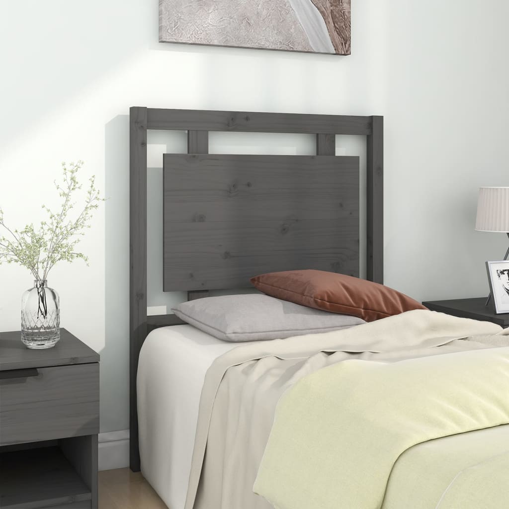 vidaXL Tête de lit Gris 80,5x4x100 cm Bois de pin massif