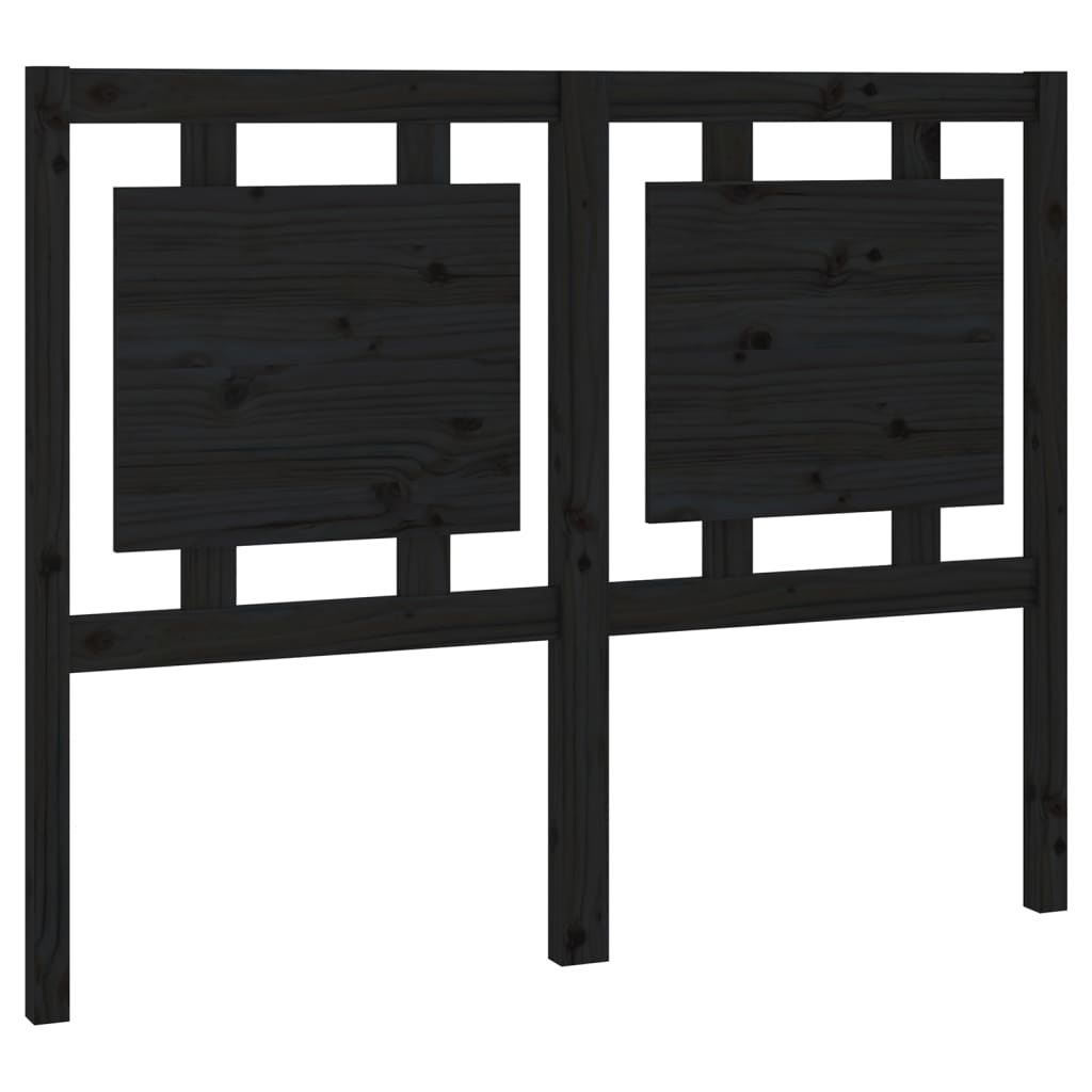 vidaXL Kopfteil Schwarz 125,5x4x100 cm Massivholz Kiefer
