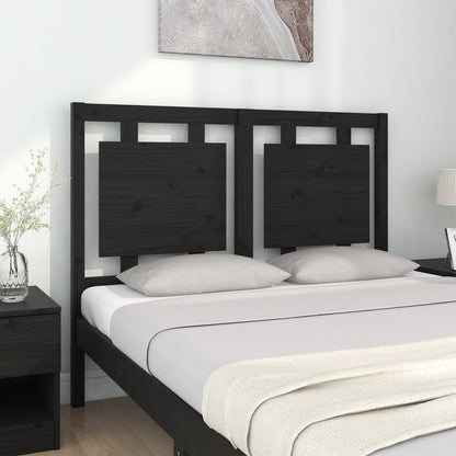 vidaXL Kopfteil Schwarz 125,5x4x100 cm Massivholz Kiefer