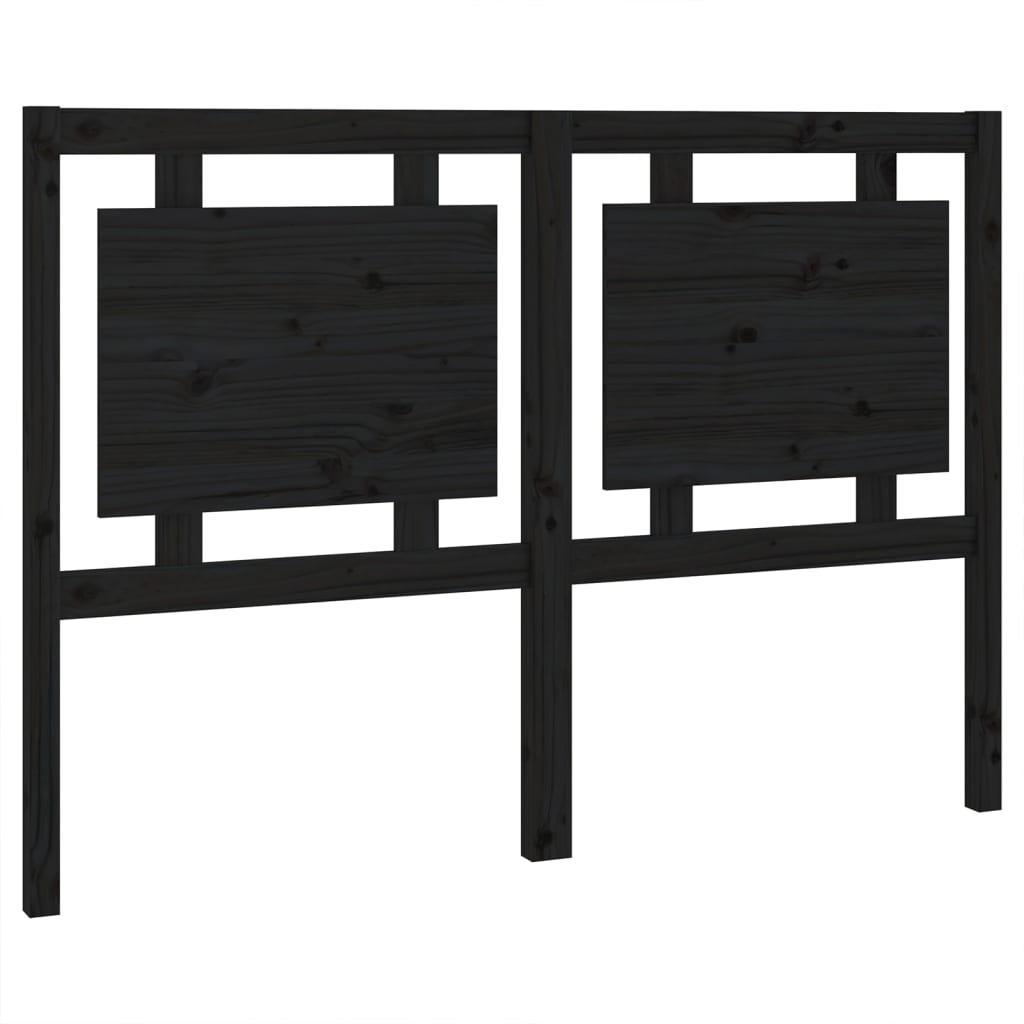 vidaXL Kopfteil Schwarz 140,5x4x100 cm Massivholz Kiefer
