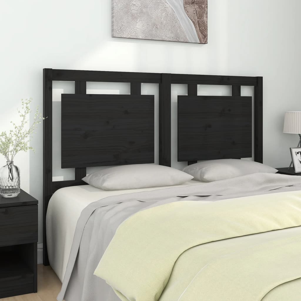 vidaXL Kopfteil Schwarz 140,5x4x100 cm Massivholz Kiefer