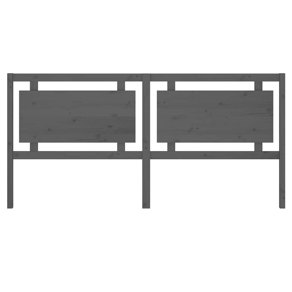 vidaXL Kopfteil Grau 205,5x4x100 cm Massivholz Kiefer