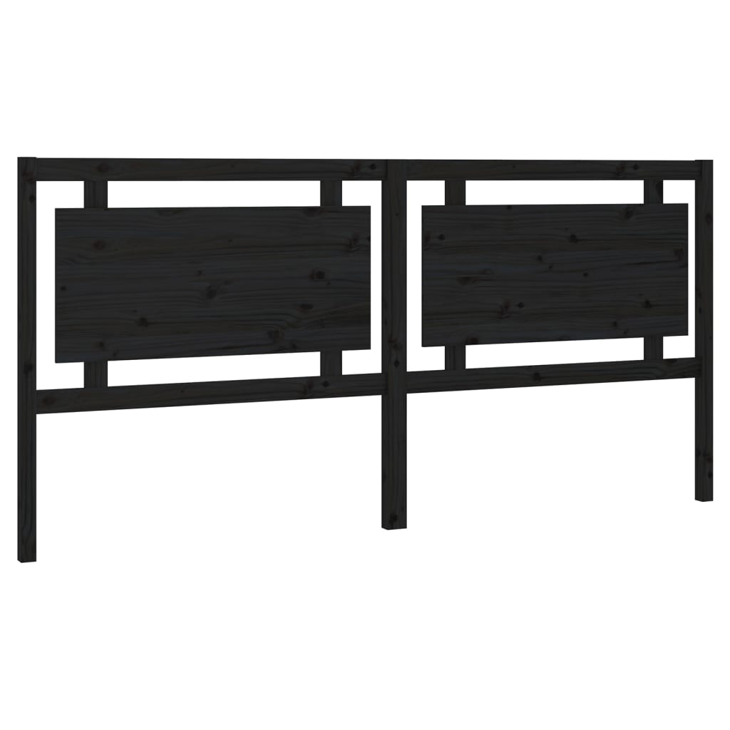 vidaXL Kopfteil Schwarz 205,5x4x100 cm Massivholz Kiefer