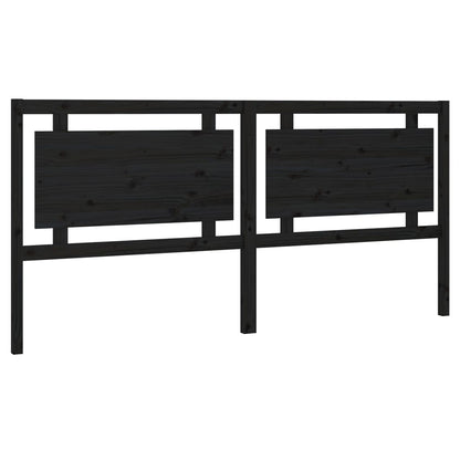 vidaXL Kopfteil Schwarz 205,5x4x100 cm Massivholz Kiefer