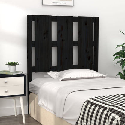 vidaXL Tête de lit Noir 80,5x4x100 cm Bois de pin massif
