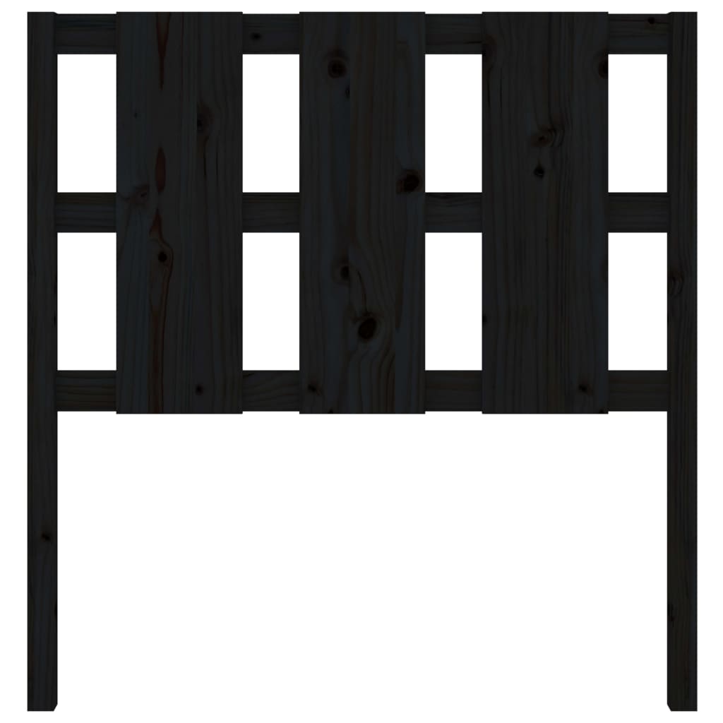 vidaXL Bett-Kopfteil Schwarz 105,5x4x100 cm Massivholz Kiefer