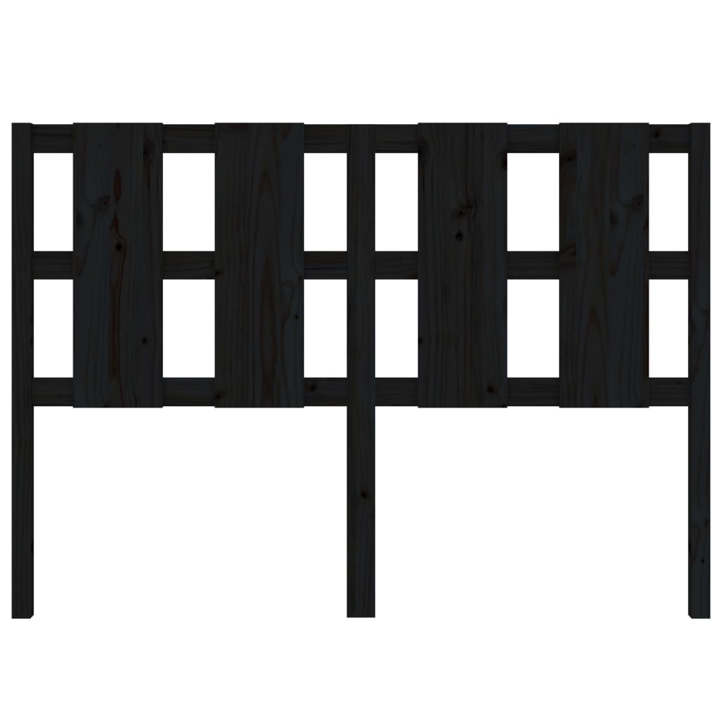 vidaXL Kopfteil Schwarz 125,5x4x100 cm Massivholz Kiefer