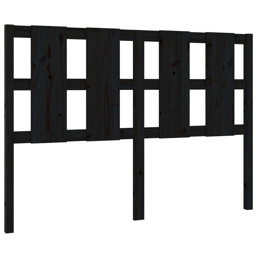 vidaXL Kopfteil Schwarz 140,5x4x100 cm Massivholz Kiefer