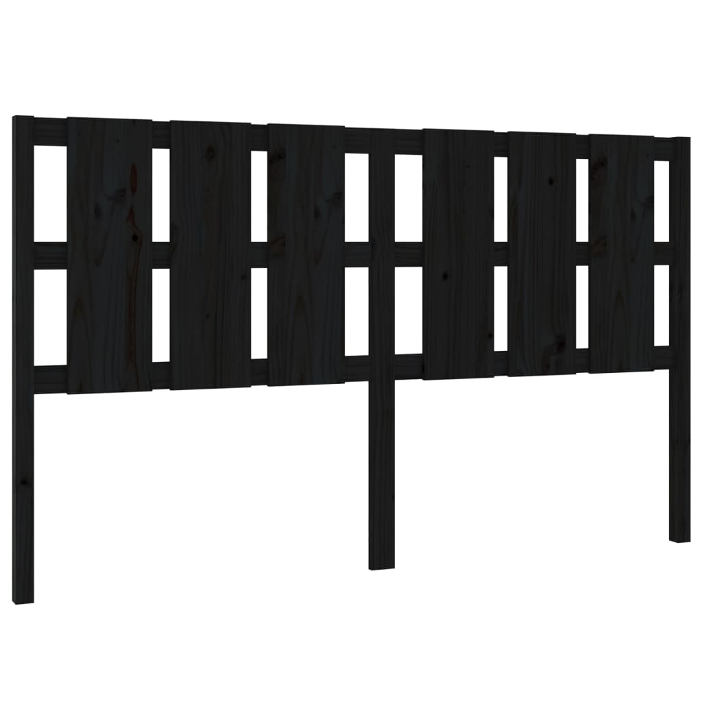 vidaXL Kopfteil Schwarz 185,5x4x100 cm Massivholz Kiefer
