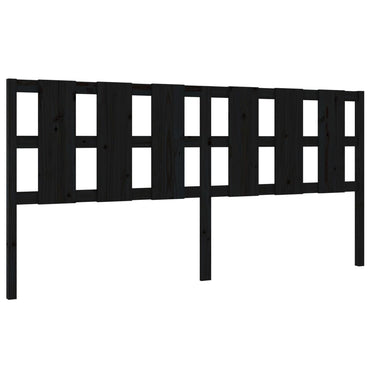 vidaXL Bett-Kopfteil Schwarz 205,5x4x100 cm Massivholz Kiefer