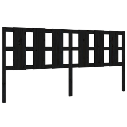 vidaXL Bett-Kopfteil Schwarz 205,5x4x100 cm Massivholz Kiefer