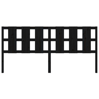 vidaXL Bett-Kopfteil Schwarz 205,5x4x100 cm Massivholz Kiefer