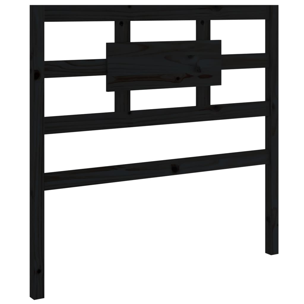 vidaXL Kopfteil Schwarz 80,5x4x100 cm Massivholz Kiefer