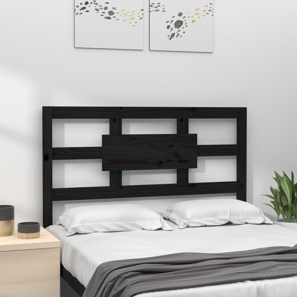 vidaXL Kopfteil Schwarz 80,5x4x100 cm Massivholz Kiefer