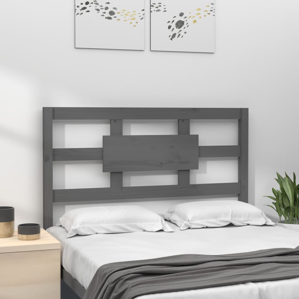 vidaXL Kopfteil Grau 95,5x4x100 cm Massivholz Kiefer