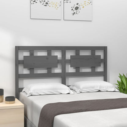 vidaXL Kopfteil Grau 125,5x4x100 cm Massivholz Kiefer