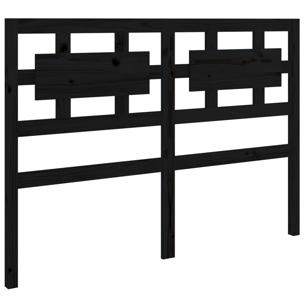 vidaXL Kopfteil Schwarz 125,5x4x100 cm Massivholz Kiefer