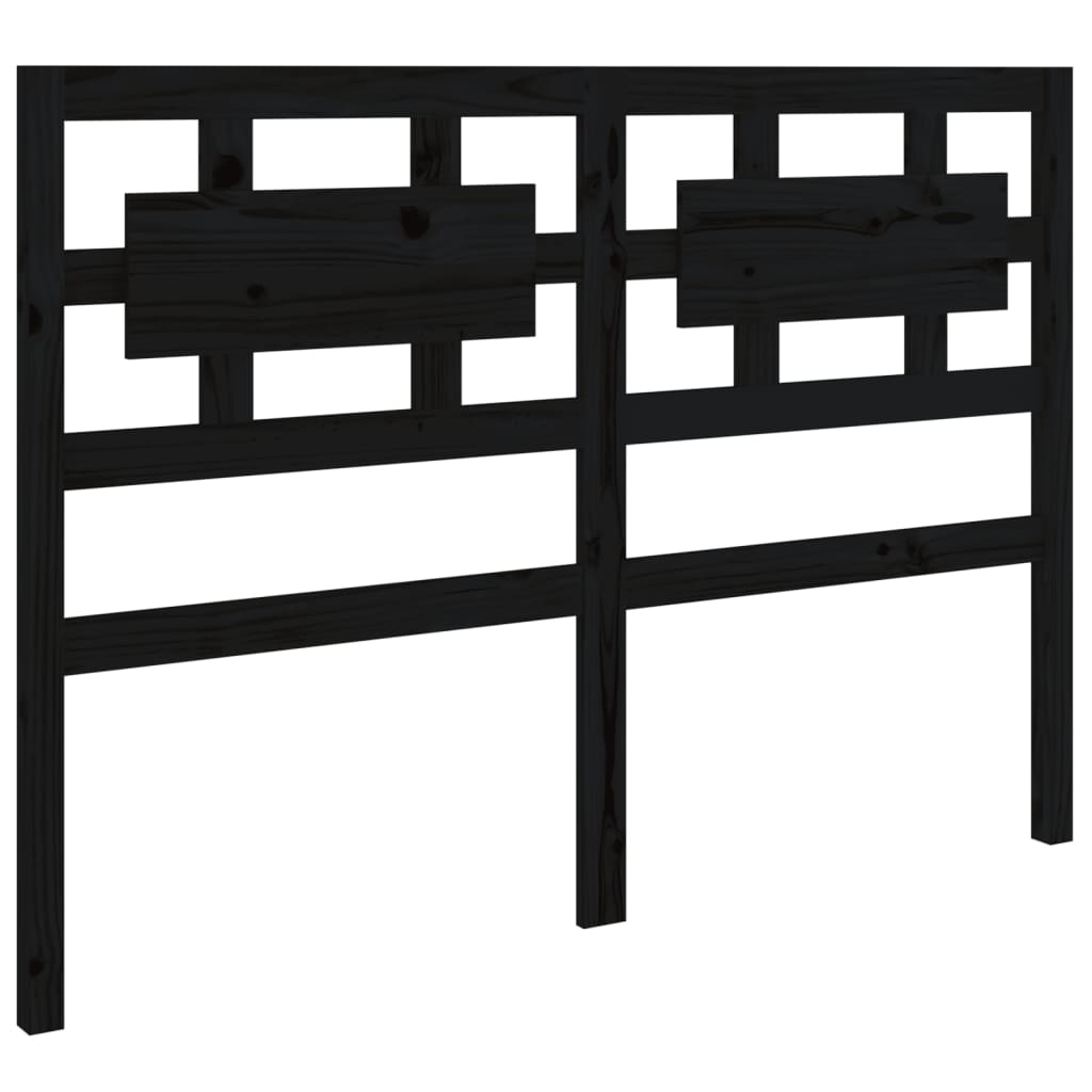 vidaXL Bett-Kopfteil Schwarz 205,5x4x100 cm Massivholz Kiefer